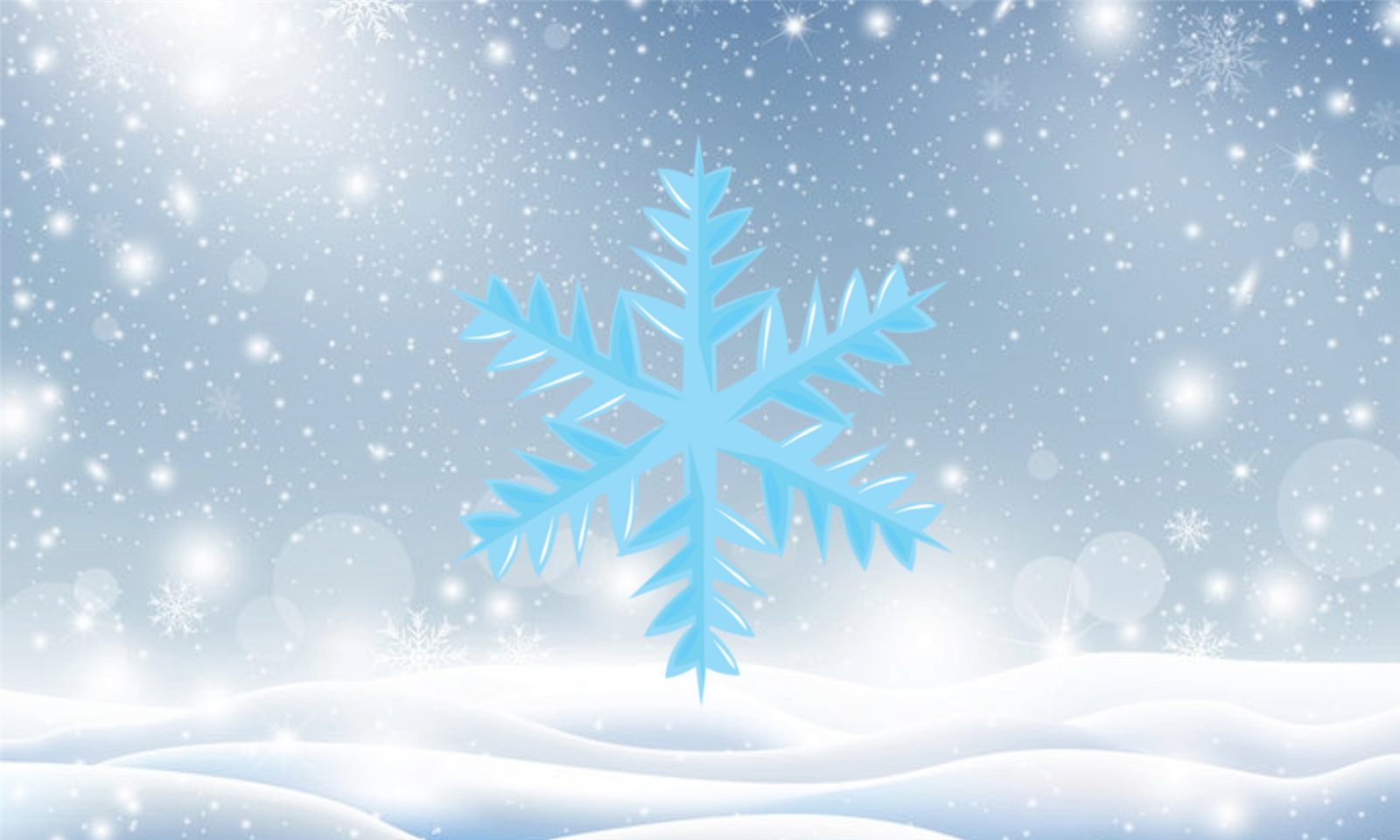 Snowflake on snowy background